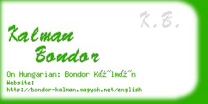 kalman bondor business card